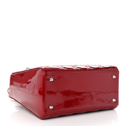 Christian Dior Patent Cannage Medium Lady Dior Burgundy Red 4 of 9