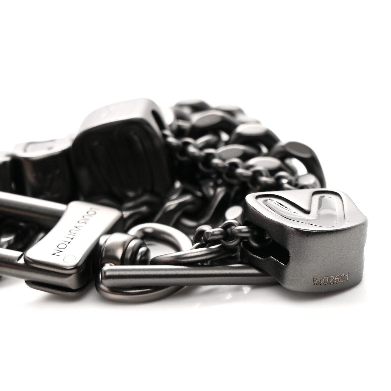 Louis Vuitton Ruthenium Vuitton Chain Belt Bag Charm 4 of 5