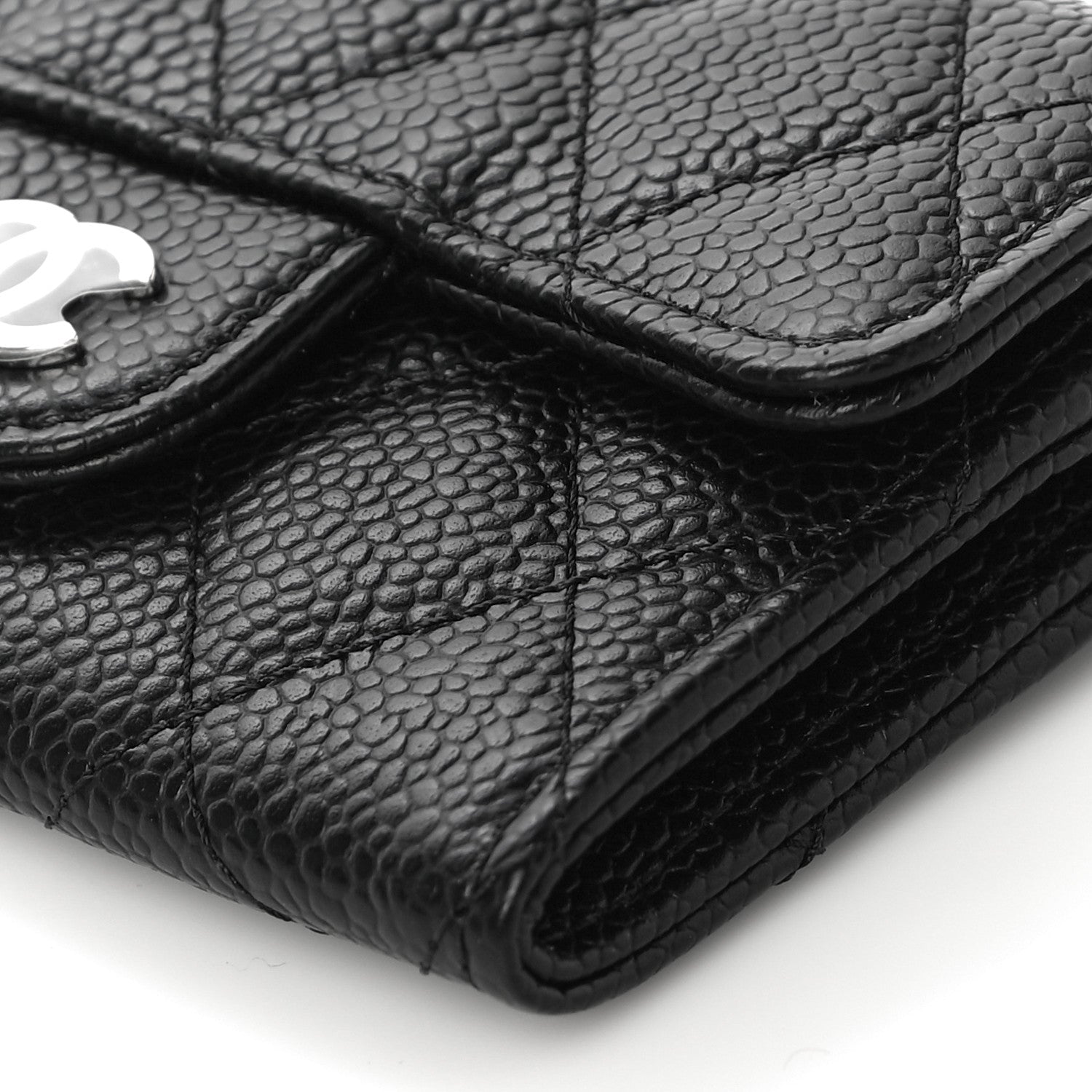 Chanel Caviar Quilted Flap Card Holder Wallet Black 11 of 12