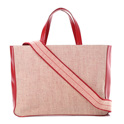Prada Canapa Vitello Tote Naturale Rose 1 of 14