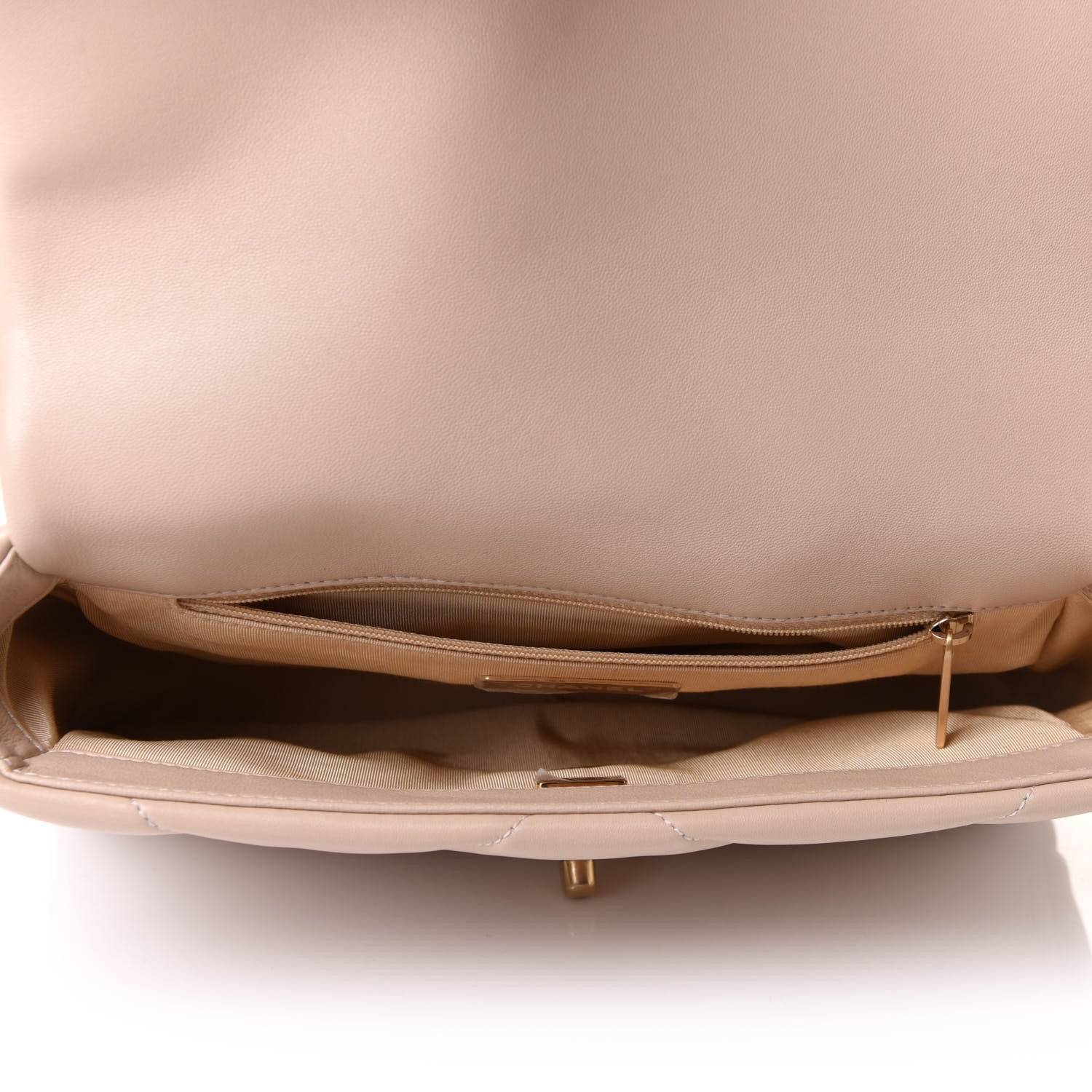 Chanel Lambskin Quilted Medium Chanel 19 Flap Beige 5 of 12