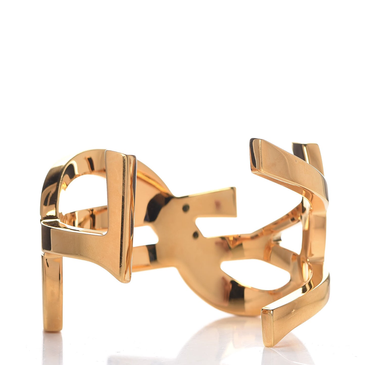 Brass Monogram Medium Cuff Bracelet Gold