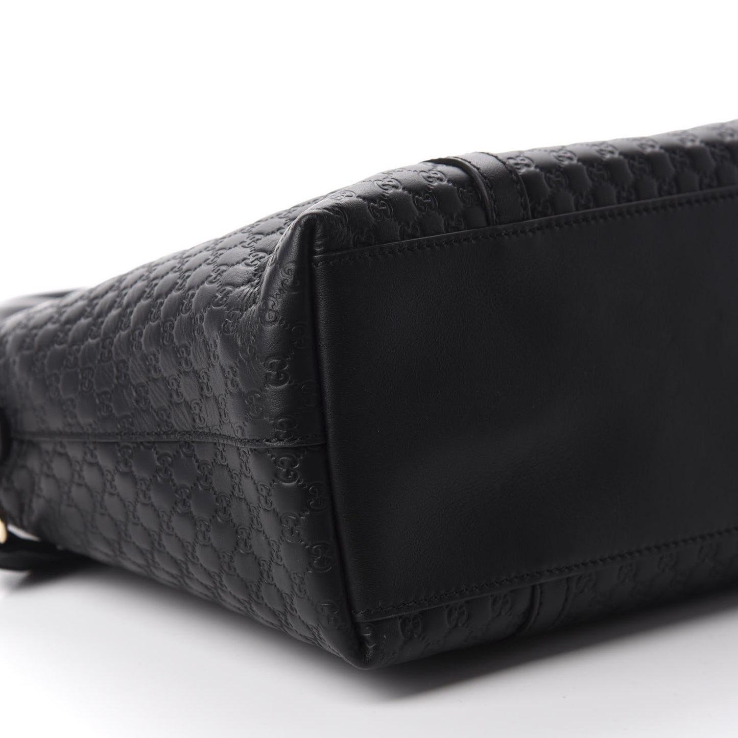 Soft Microguccissima Small Zippered Satchel Black