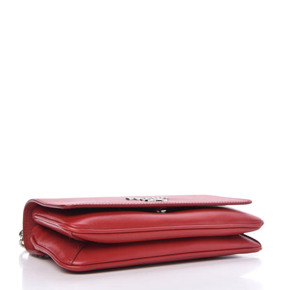 Prada Saffiano Soft Calfskin Chain Crossbody Bag Fuoco 4 of 10