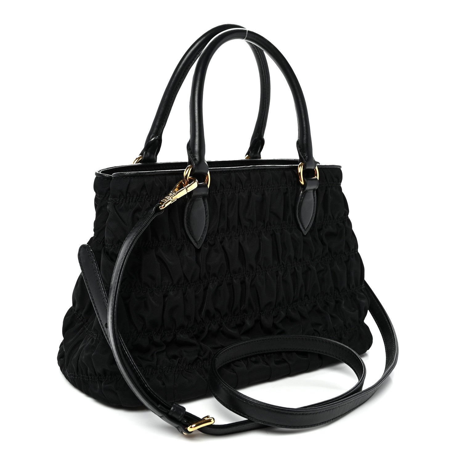 Prada Tessuto Nylon Gaufre Small Tote Black 3 of 10