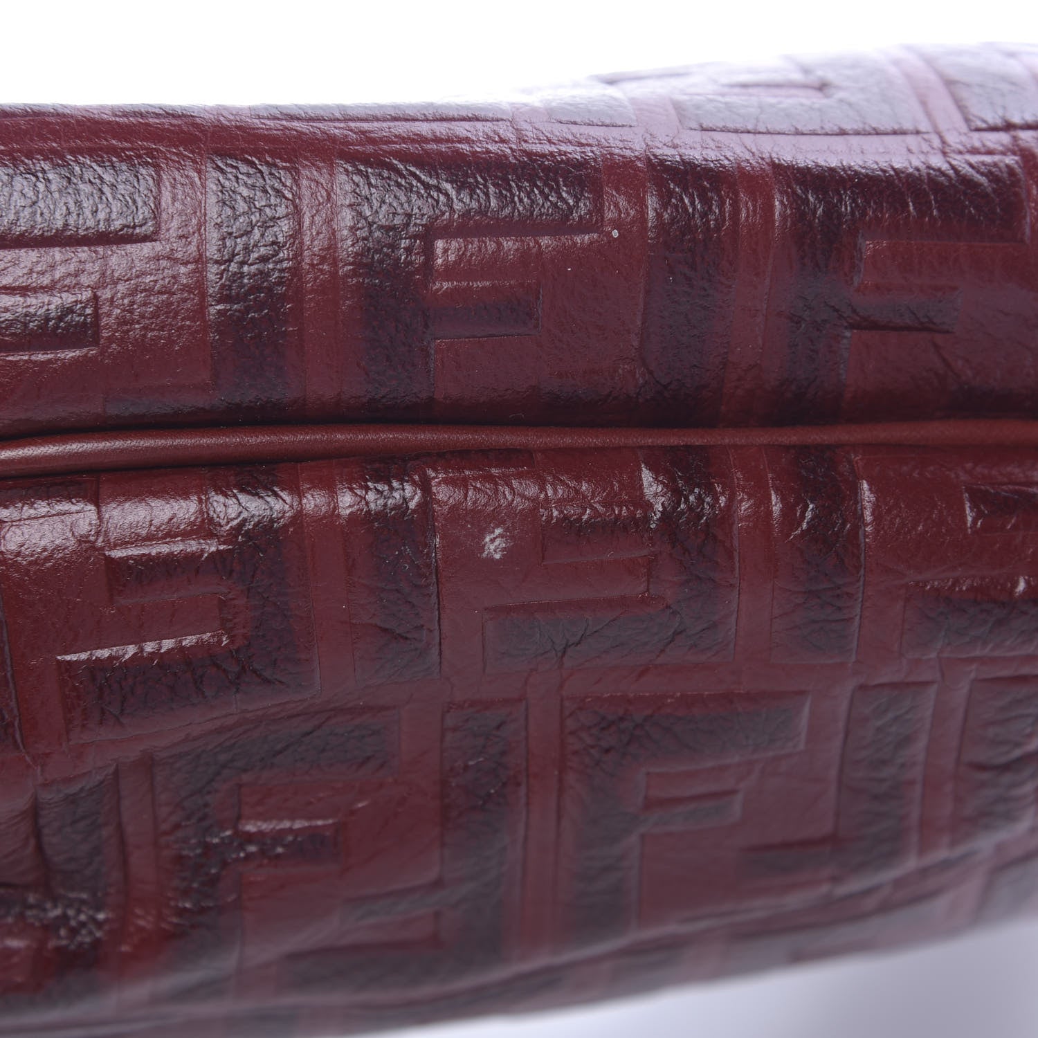 Fendi Vitello FF Embossed Small Chef Hobo Rosso 10 of 15