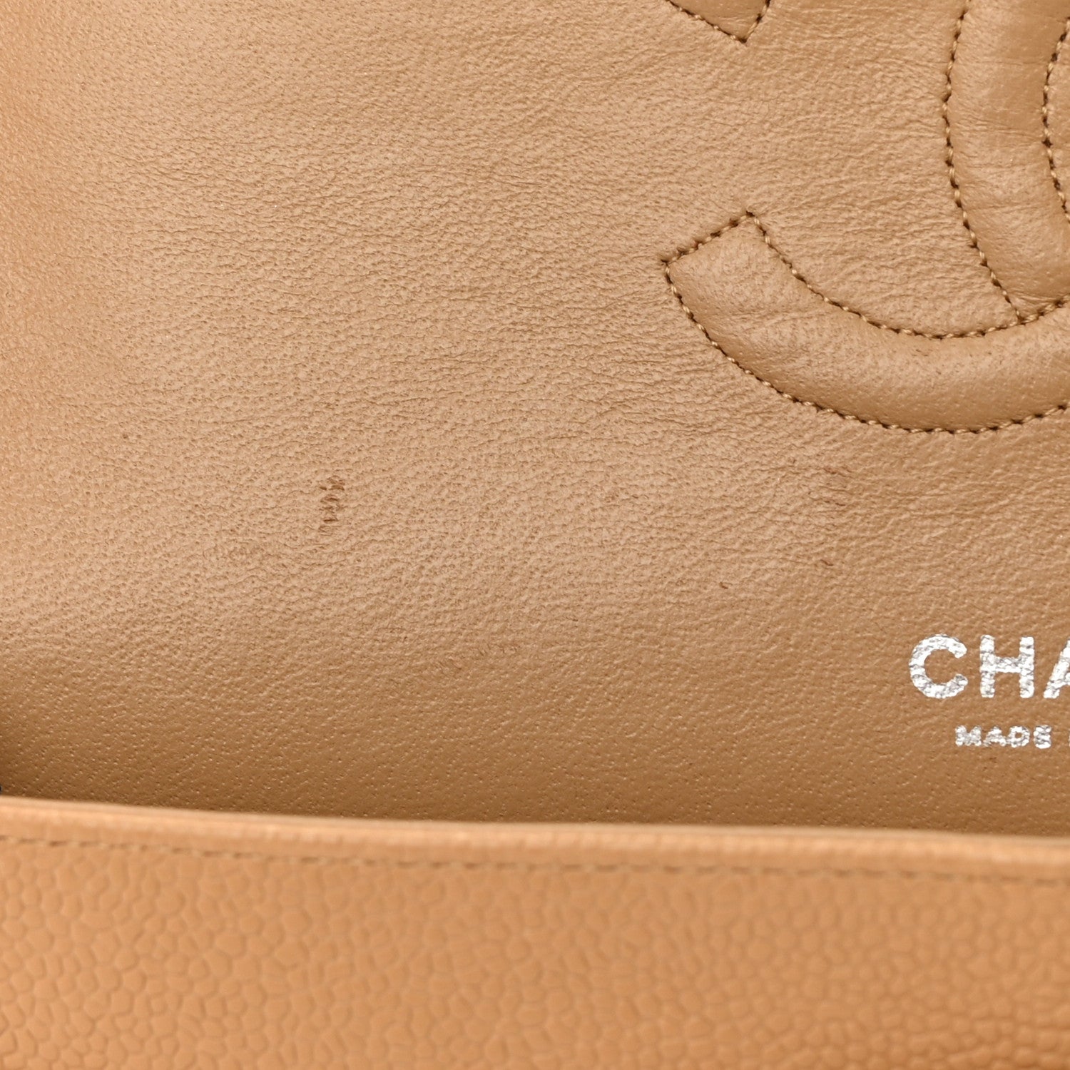 Chanel Caviar Quilted Medium Double Flap Beige 15 of 20