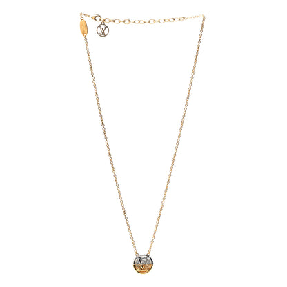 Louis Vuitton Metal L to V Necklace Gold Silver 3 of 6