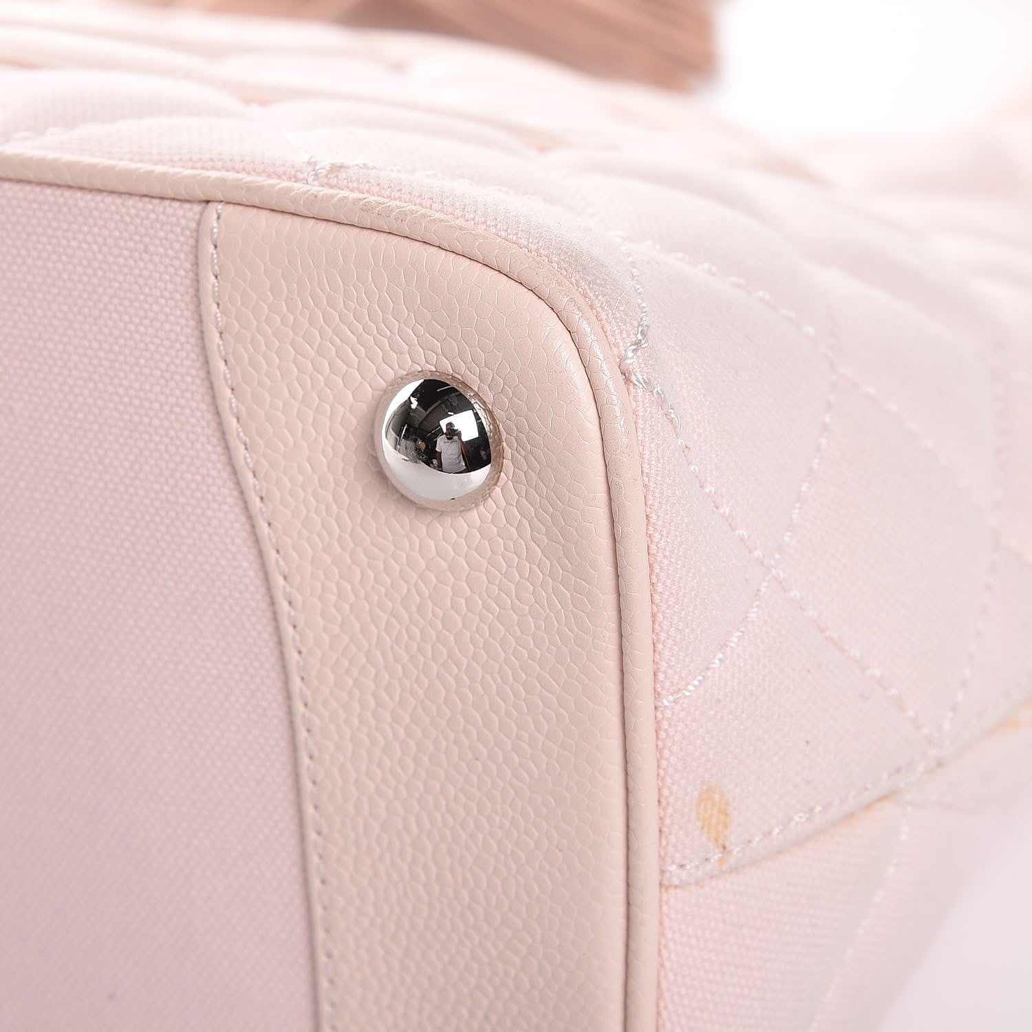 Chanel Canvas Caviar Tassel Tote Light Pink 16 of 18