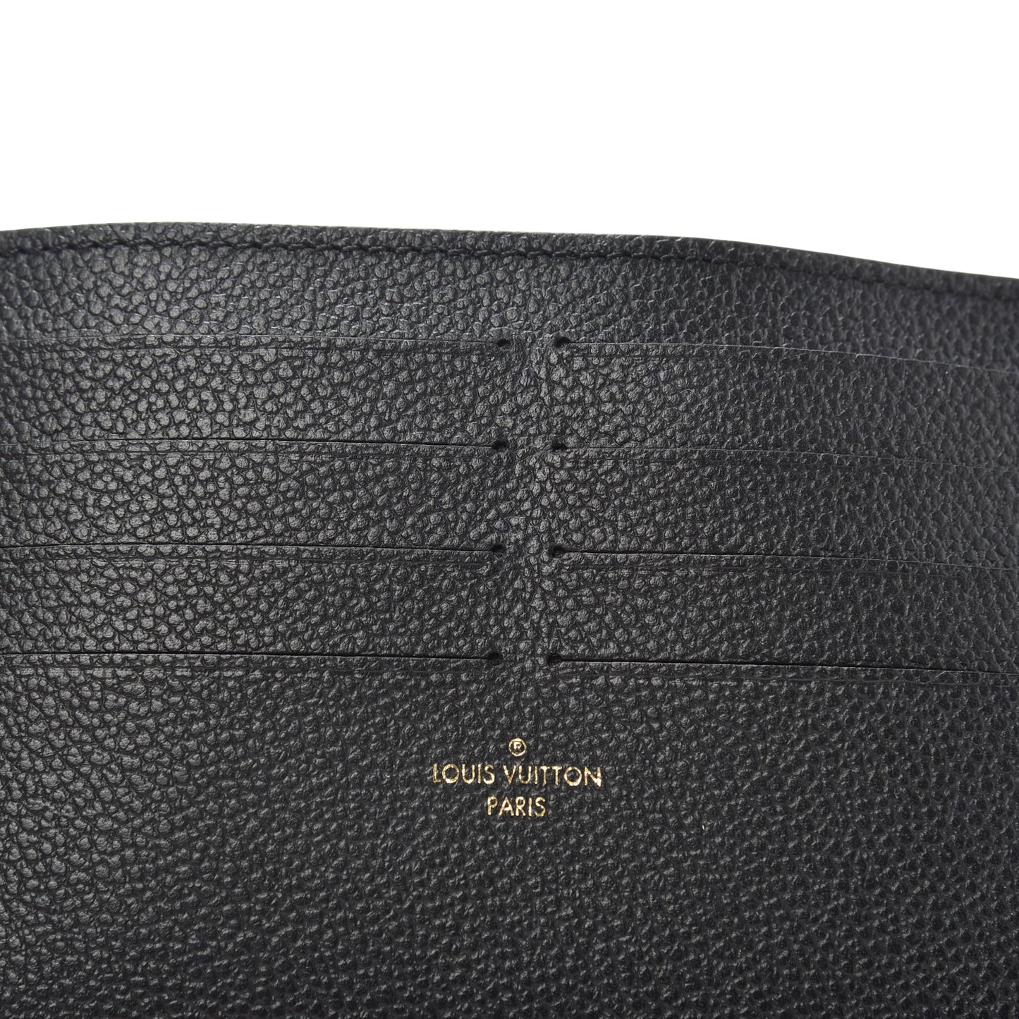 Calfskin Felicie Chain Wallet Card Holder Insert Black