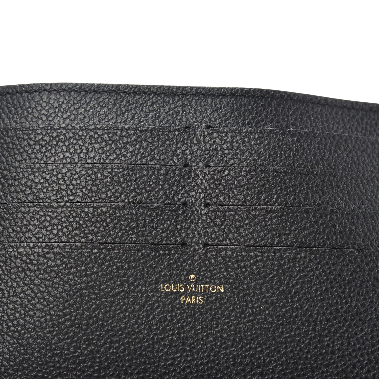 Louis Vuitton Calfskin Felicie Chain Wallet Card Holder Insert Black 5 of 6