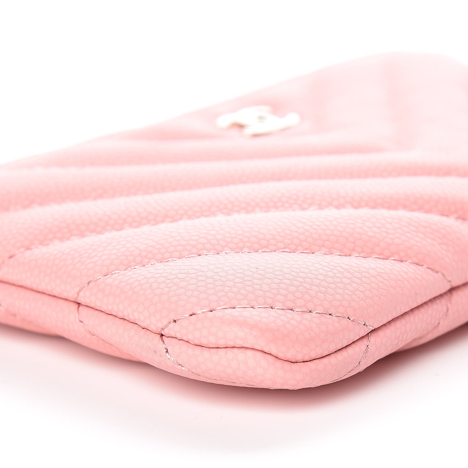 Chanel Caviar Chevron Quilted Small Cosmetic Case Pink 8 of 10