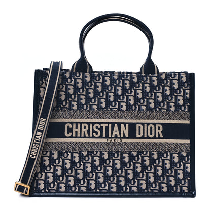 Christian Dior Oblique Calfskin Medium Book Tote With Strap Blue Multicolor 1 of 11