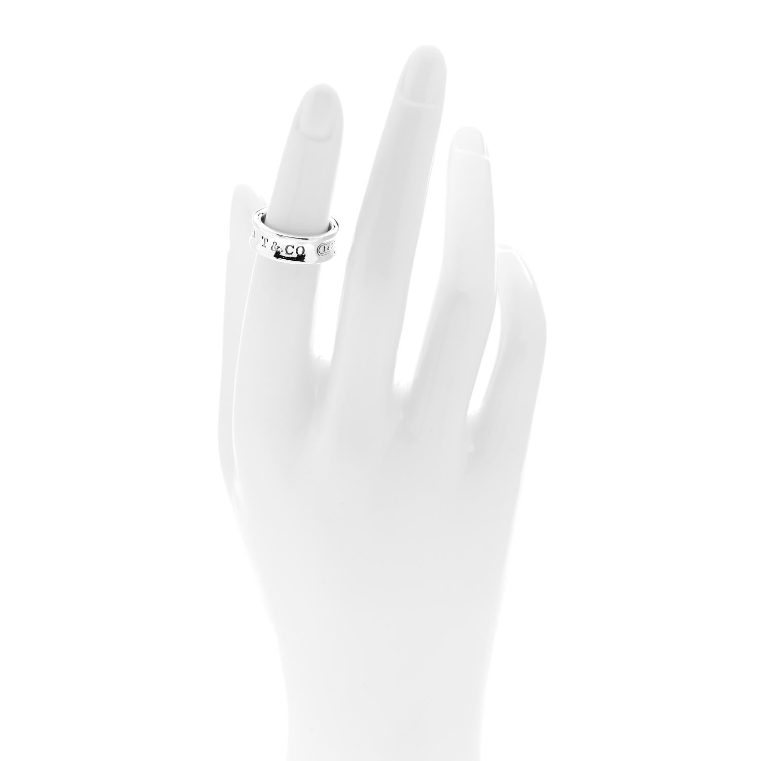 Tiffany Sterling Silver 1837 Band Ring 47 4.25 2 of 5