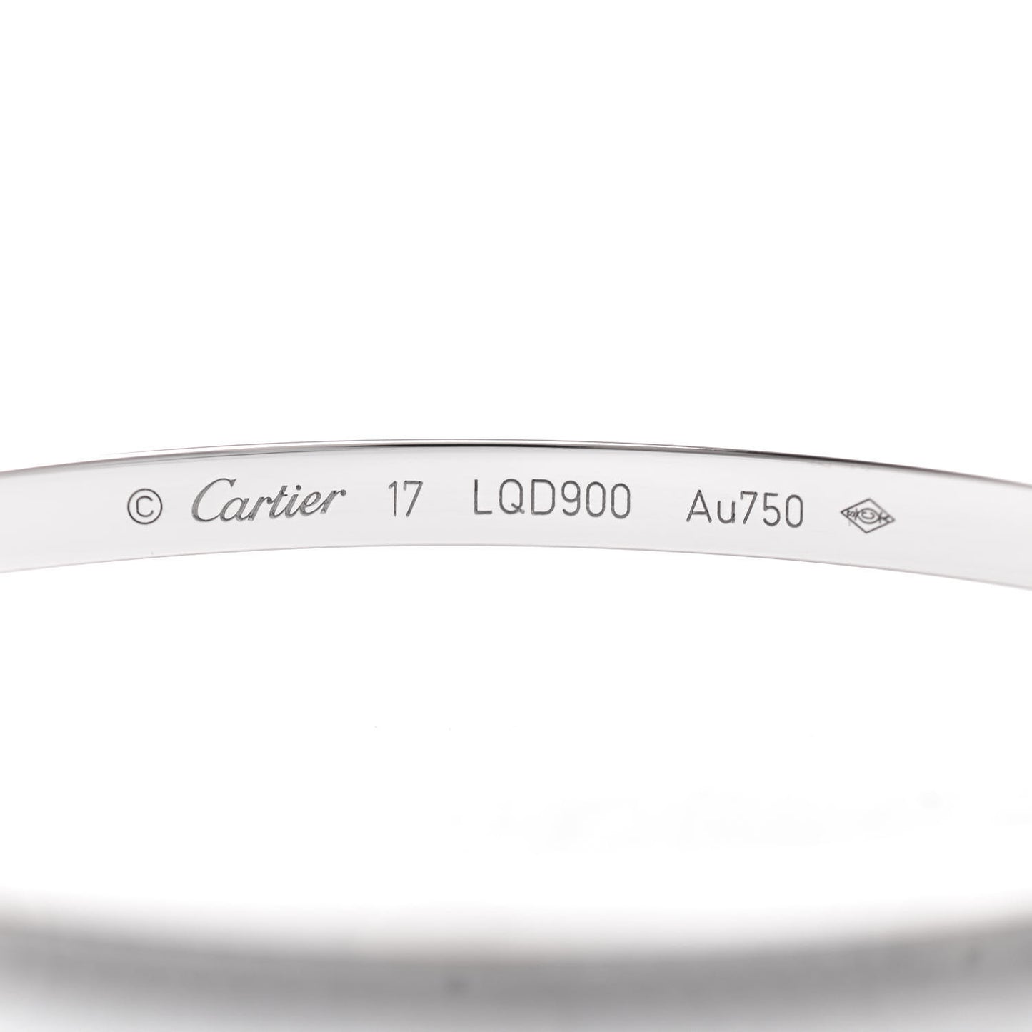 18K White Gold Diamond Small LOVE Paved Bracelet 17