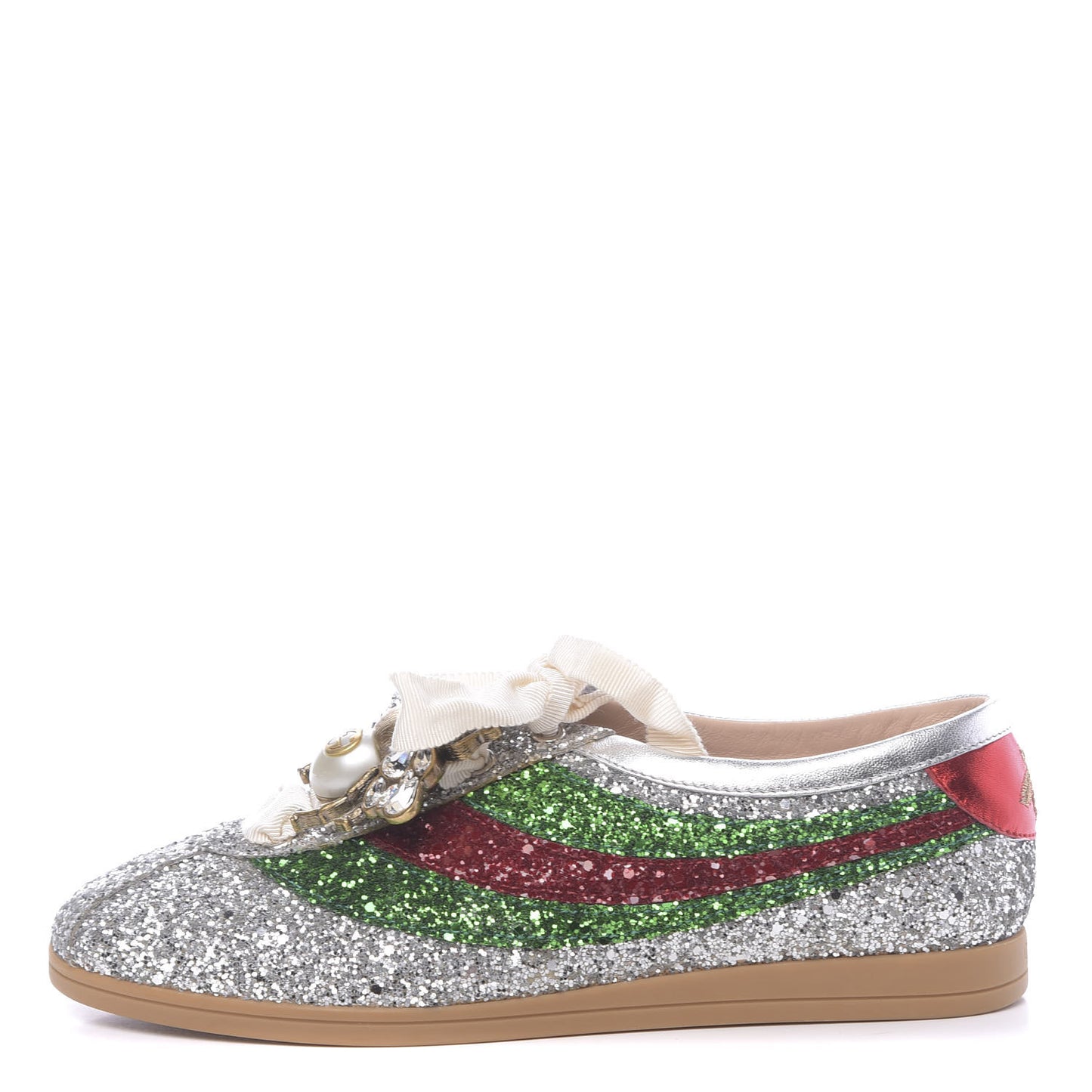 Glitter Fabric Web Falacer Sneakers 37 Silver