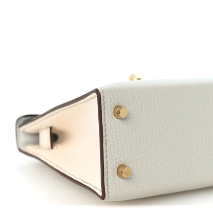 Hermes Chevre Mysore Horseshoe Mini Kelly Sellier 20 Gris Platine Nata 9 of 11