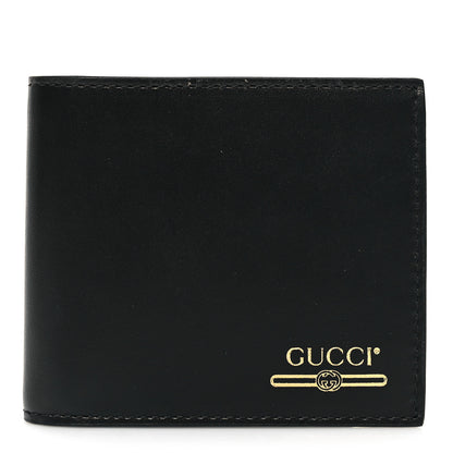 Gucci Plutone Calfskin Logo Bi-Fold Wallet Black 1 of 8