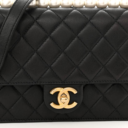 Chanel Lambskin Quilted Small Chic Pearls Flap Black 8 of 10