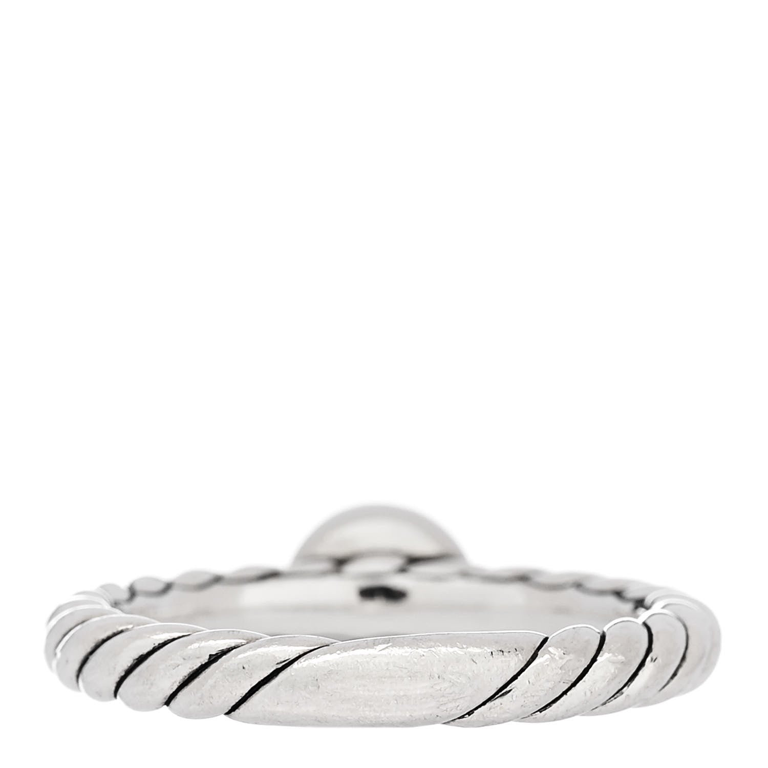 David Yurman Sterling Silver 14K Yellow Gold Black Onyx Petite Cable Ring 53 6.5 3 of 5