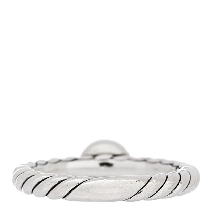 David Yurman Sterling Silver 14K Yellow Gold Black Onyx Petite Cable Ring 53 6.5 3 of 5