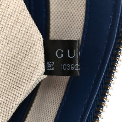 Gucci Calfskin GG Tennis Embossed Medium Wristlet Messenger Bag Intense Metal Blue 7 of 11