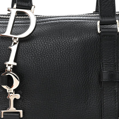 Christian Dior Calfskin Logo Charms Boston Black 8 of 10