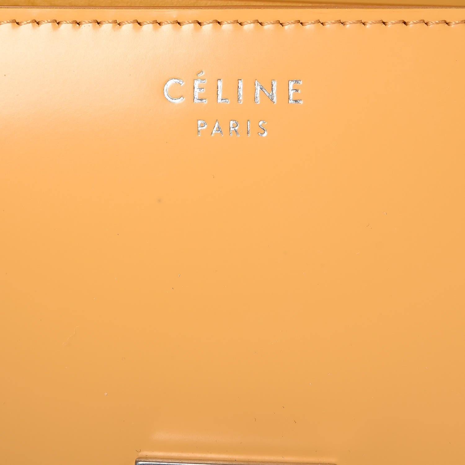 Celine Spazzolato Calfskin Medium Classic Box Flap Bag Corn 6 of 10