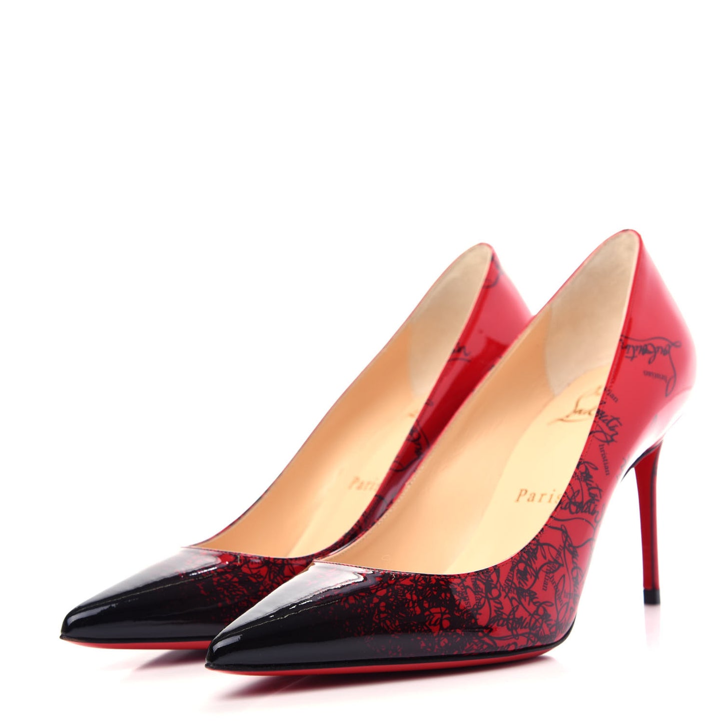 Patent Logo Degrade Decollete 554 85 Pumps 35.5 Black Loubi