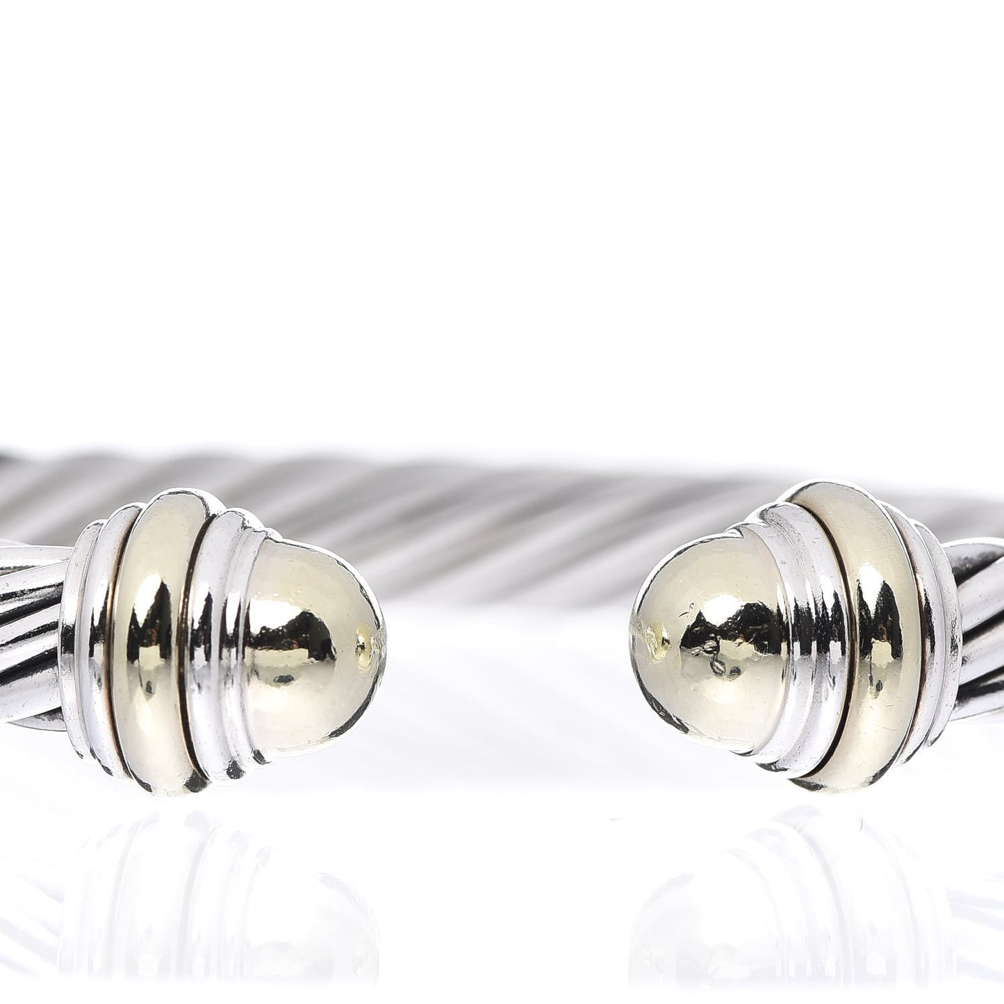 Sterling Silver 14K Yellow Gold 7mm Cable Classics Bracelet