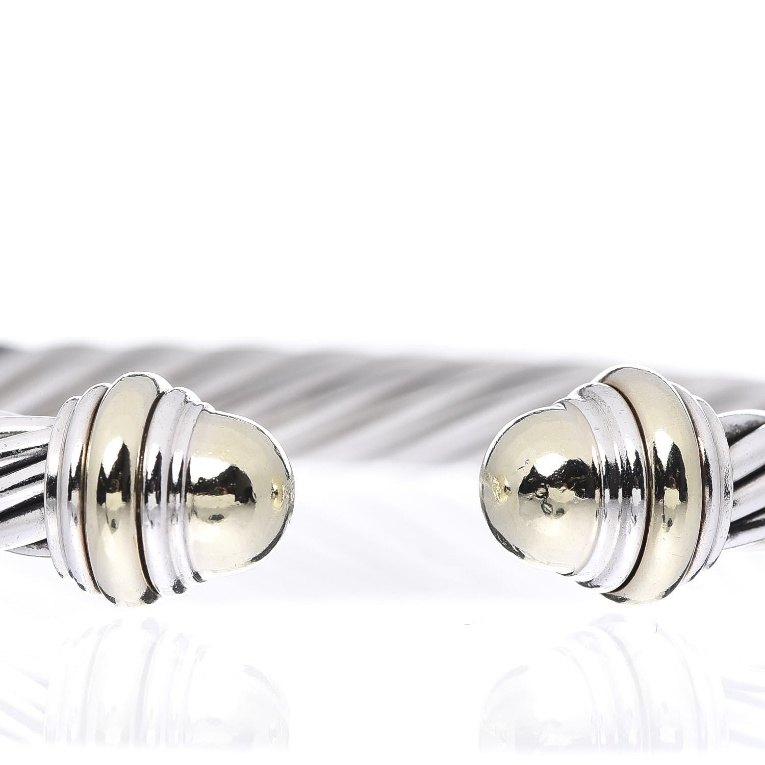 David Yurman Sterling Silver 14K Yellow Gold 7mm Cable Classics Bracelet 5 of 5