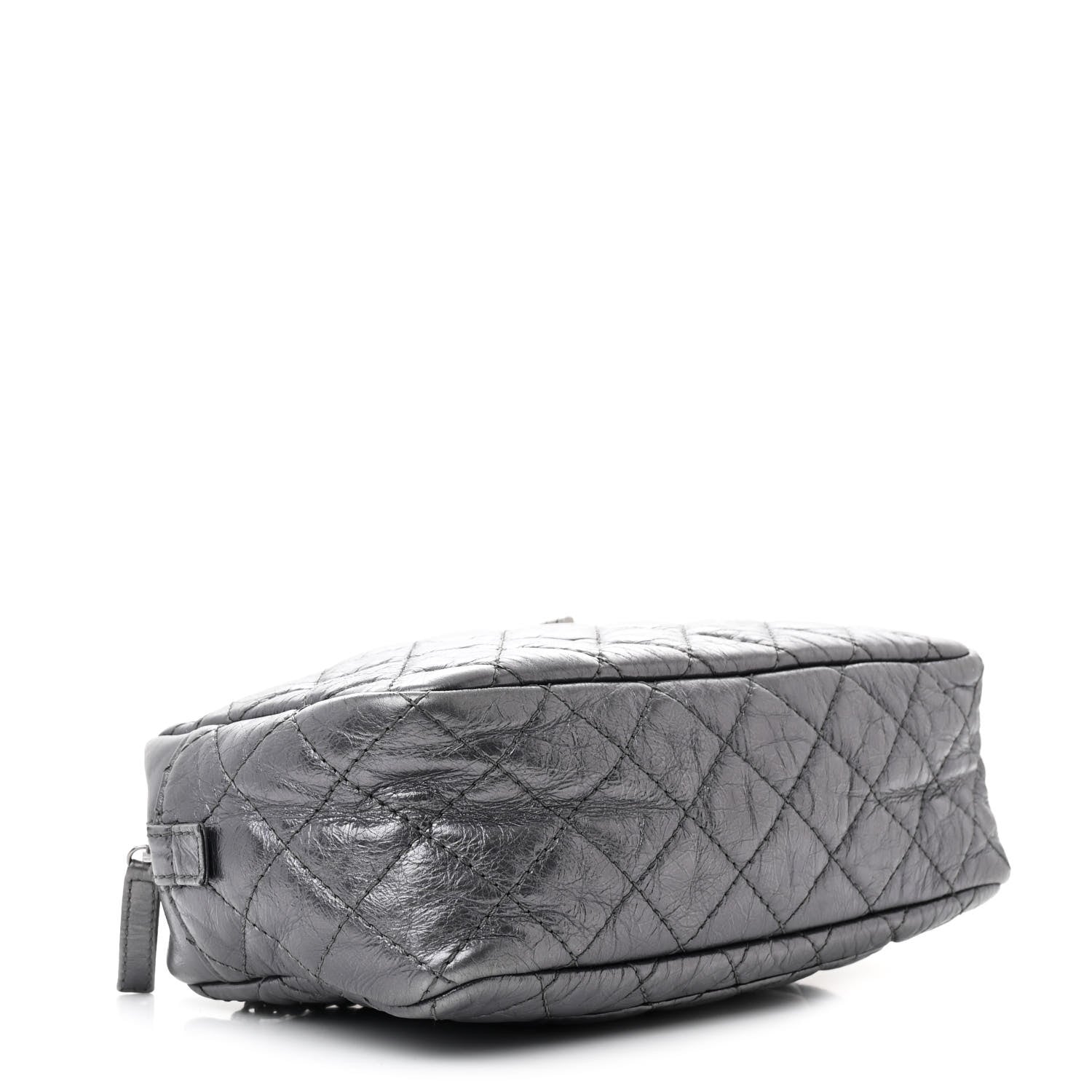 Chanel Metallic Aged Calfskin Quilted Medium Reissue Camera Case Dark Silver 4 of 10