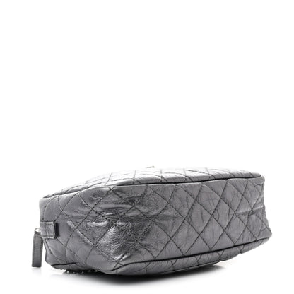 Chanel Metallic Aged Calfskin Quilted Medium Reissue Camera Case Dark Silver 4 of 10