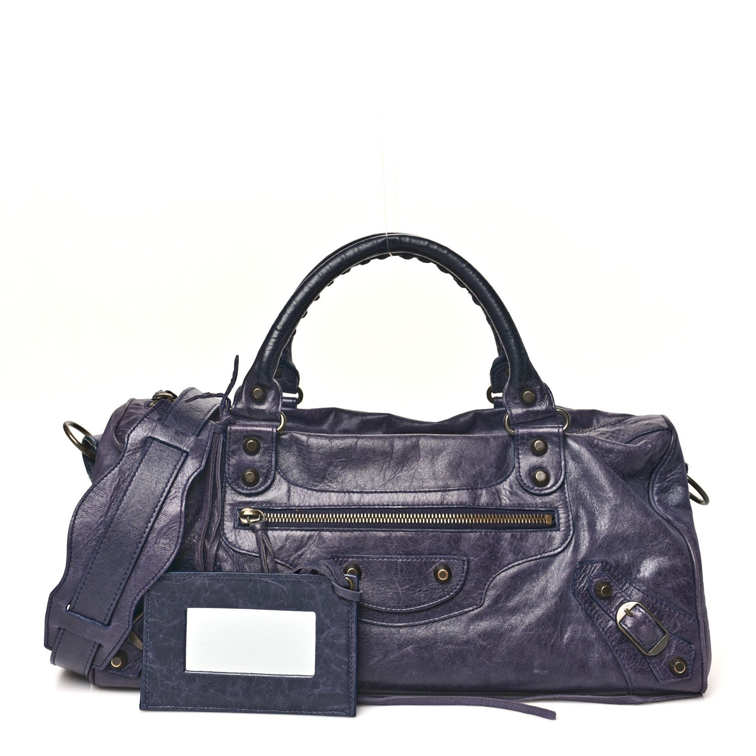 Balenciaga Agneau Classic Hardware Twiggy  Eggplant 3 of 13