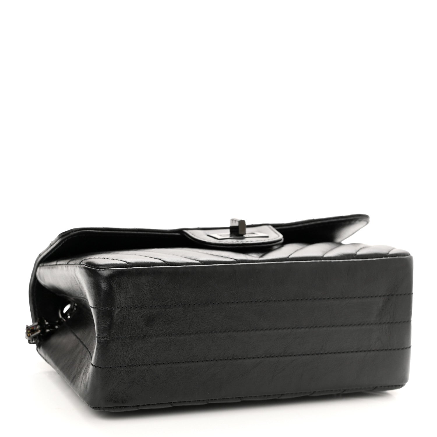 Chanel Aged Calfskin Chevron Quilted 2.55 Reissue Mini Flap So Black 4 of 10