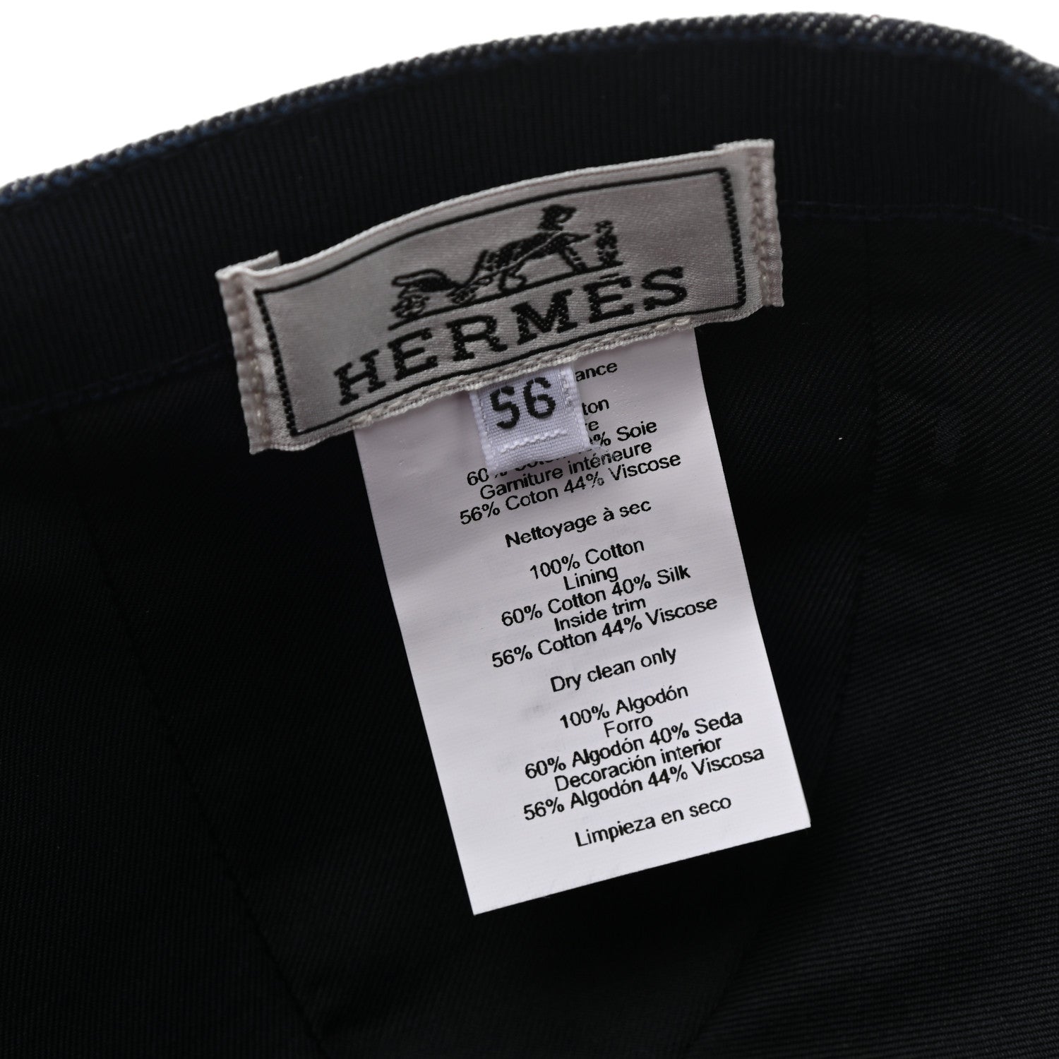 Hermes Denim Davis H Primavera cap 56 Indigo 6 of 8