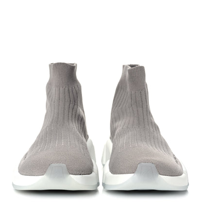 Balenciaga Ribbed Knit Womens Speed 2.0 Transparent Sole Sneakers 36 Baltic Grey White 2 of 9