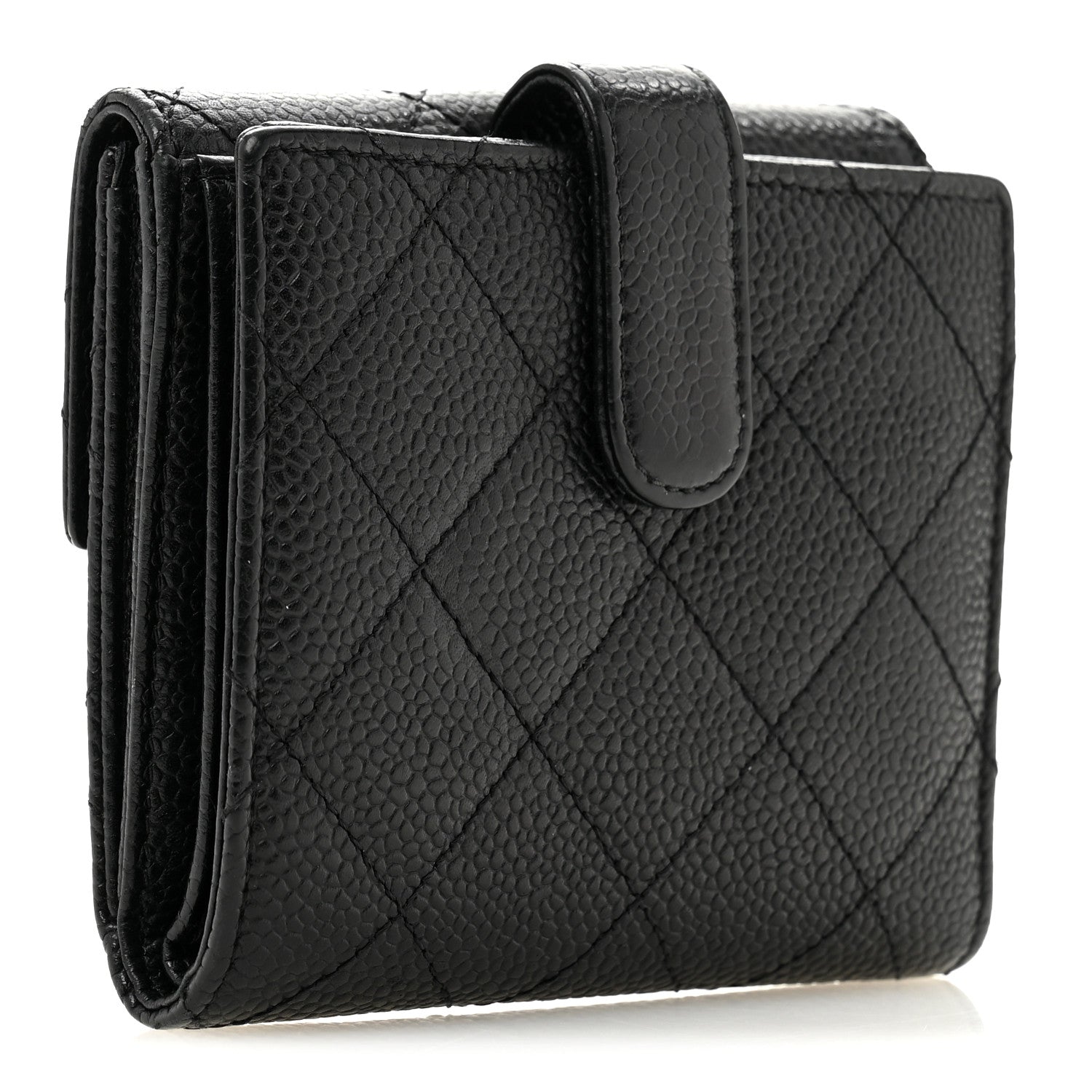 Chanel Caviar Quilted Compact French Flap Wallet Black 3 of 12