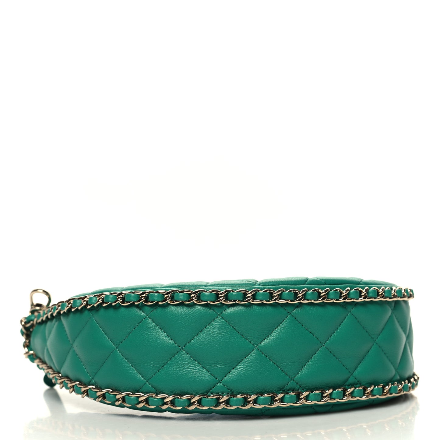 Lambskin Quilted Small Hobo Bag Green