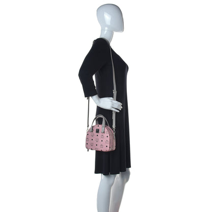 MCM Visetos Mini Half Moon Crossbody Bag Soft Pink 3 of 9