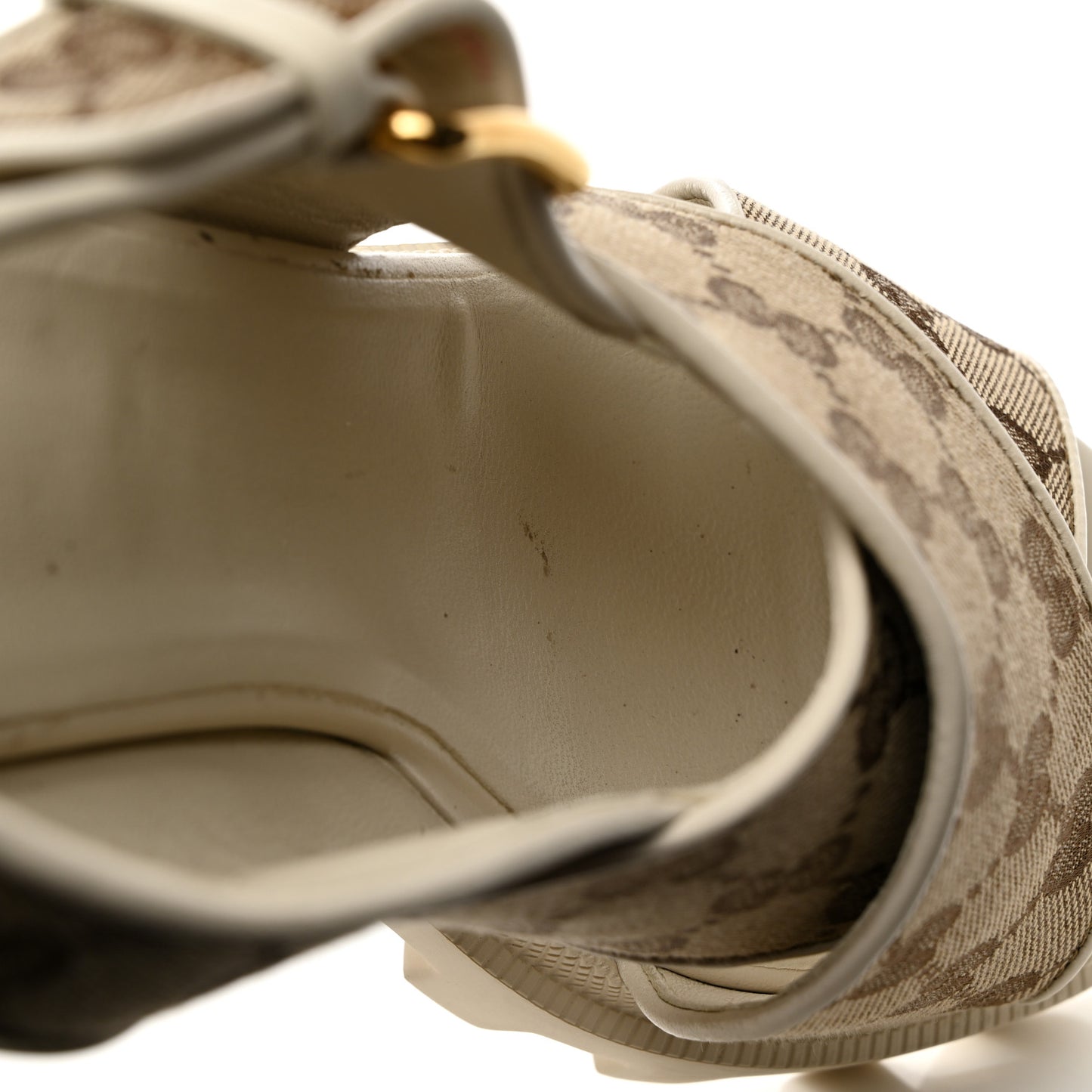 Monogram Granada Kid Trip 40/72mm Lug Sole Sandals 38.5 Beige Ebony Mystic White