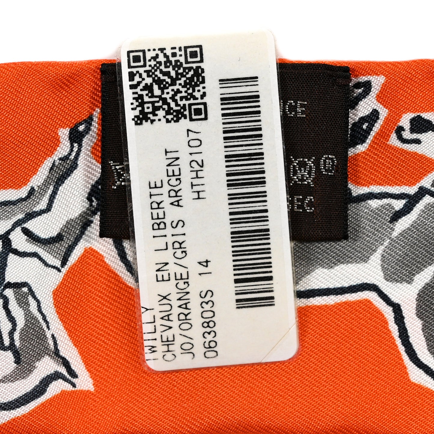 Silk Chevaux En Liberte Twilly Orange Gris Argent