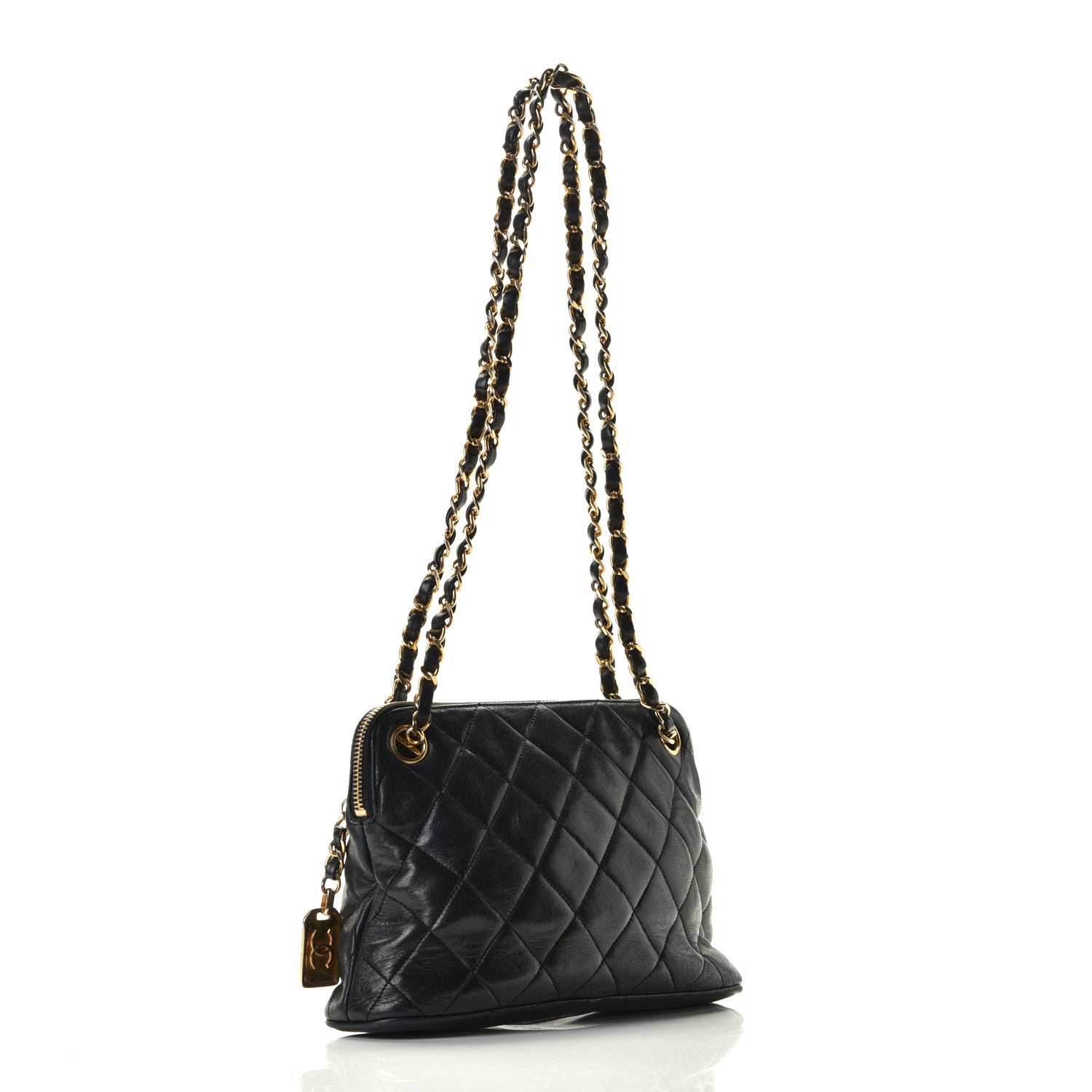 Chanel Lambskin Quilted Shoulder Bag Navy Blue 5 of 10
