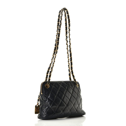 Chanel Lambskin Quilted Shoulder Bag Navy Blue 5 of 10