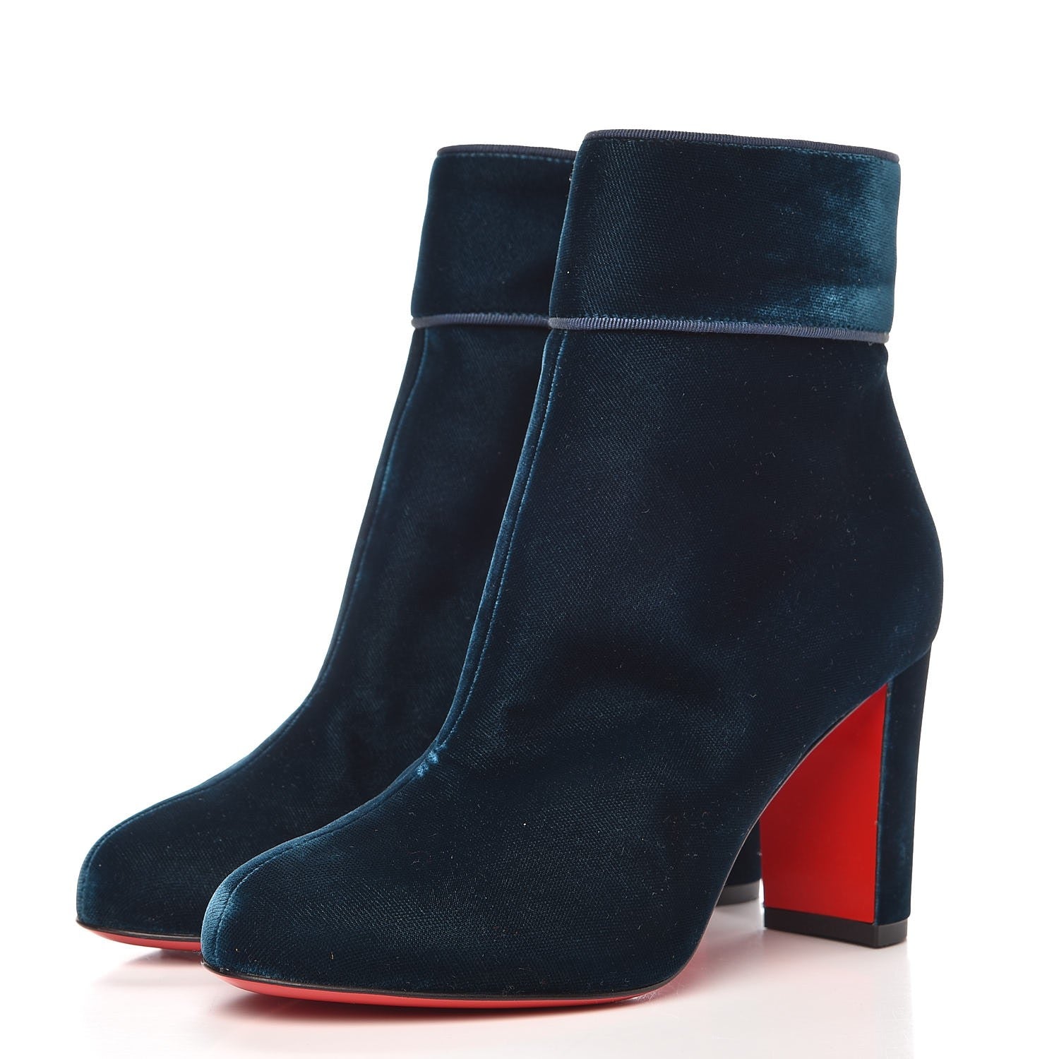 Christian Louboutin Velvet Moulamax 85 Booties 35.5 Petrol 3 of 7