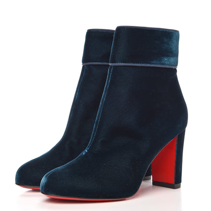 Christian Louboutin Velvet Moulamax 85 Booties 35.5 Petrol 3 of 7