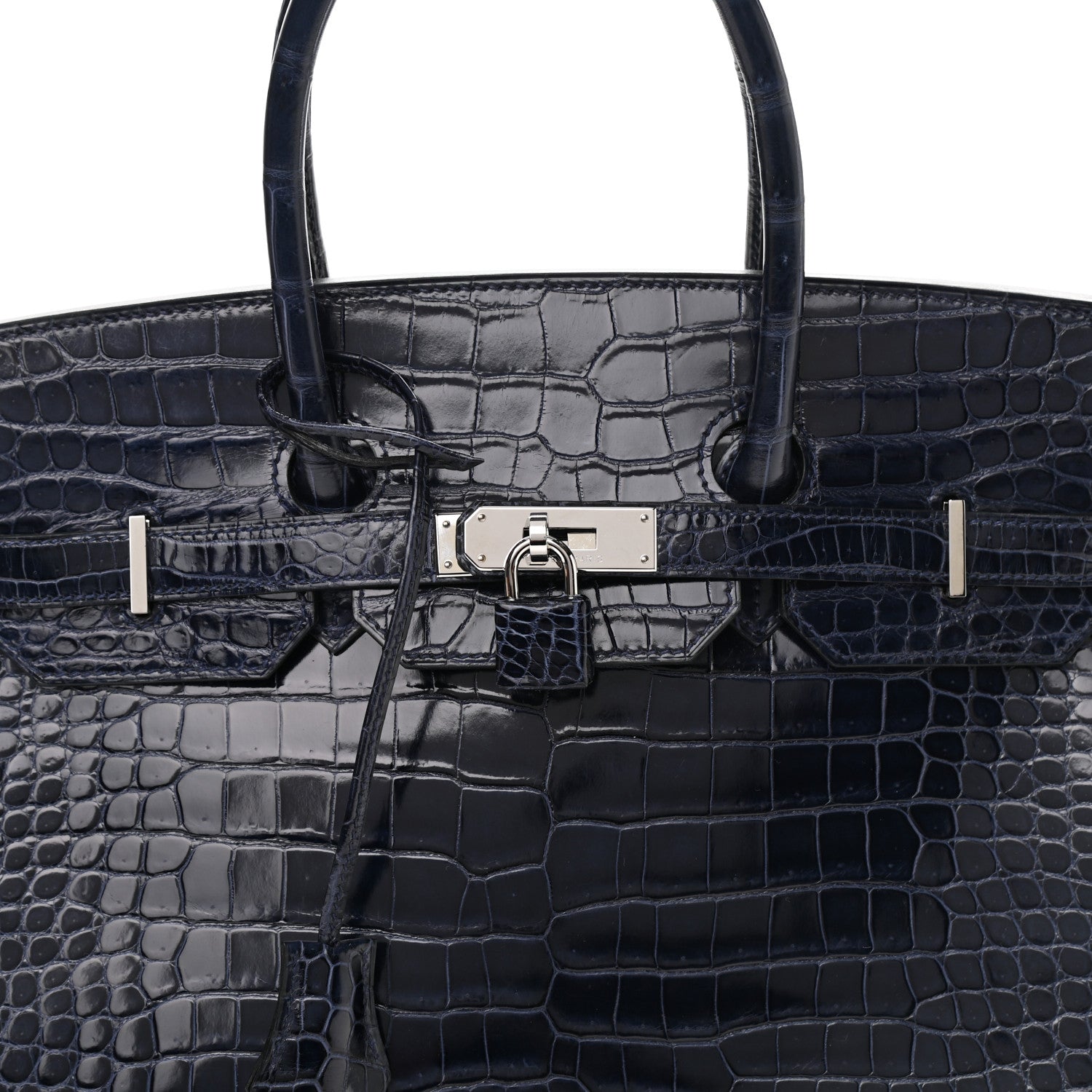 Hermes Shiny Porosus Crocodile Birkin 35 Bleu Abysse 7 of 10