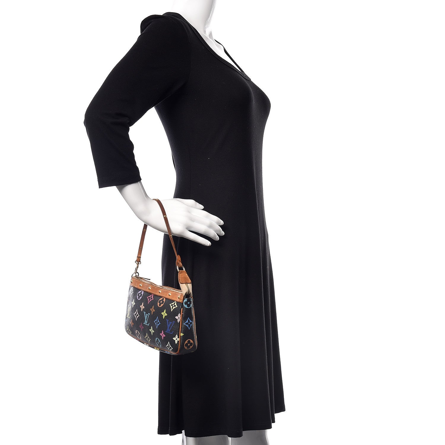 Louis Vuitton Monogram Multicolor Pochette Accessories Black 2 of 13