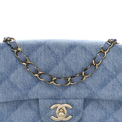 Chanel Printed Denim Quilted Mini Rectangular Flap Light Blue 8 of 11