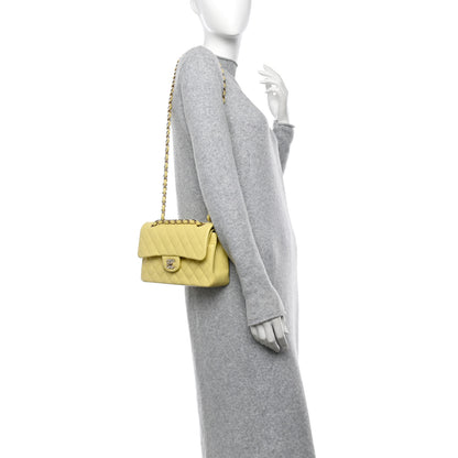 Chanel Caviar Quilted Small Double Flap Light Yellow 2 of 11